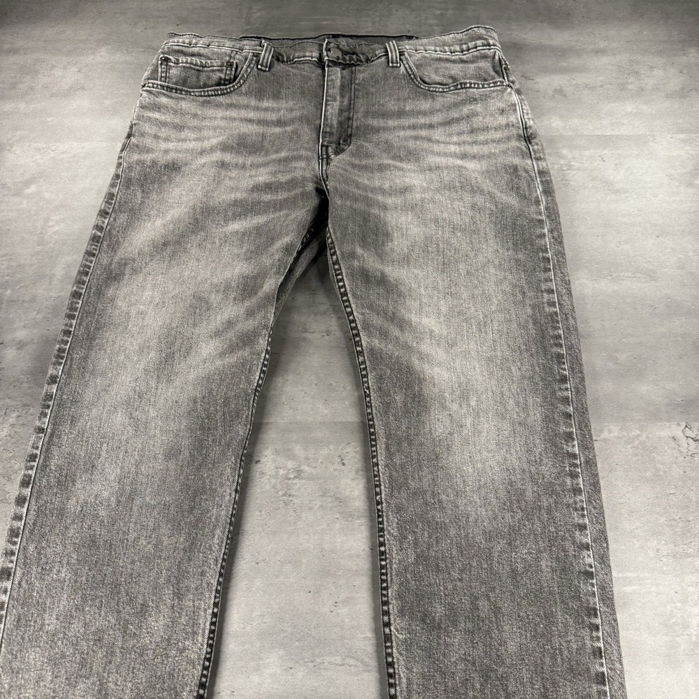 Levis Jeans Men 38x30 Fit 36x27 Black Gray 502 Denim Pants Faded Straight Leg